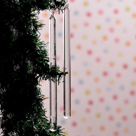 High-Quality Glass Stick Christmas Ornaments in Set of 6